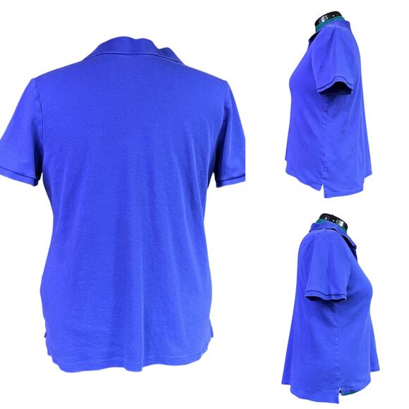 Lane Bryant Polo Style Top Plus Size 14 Blue 100% Cotton - Picture 3 of 14